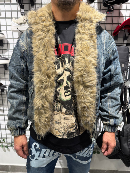 Chaqueta vaquera de pelos
