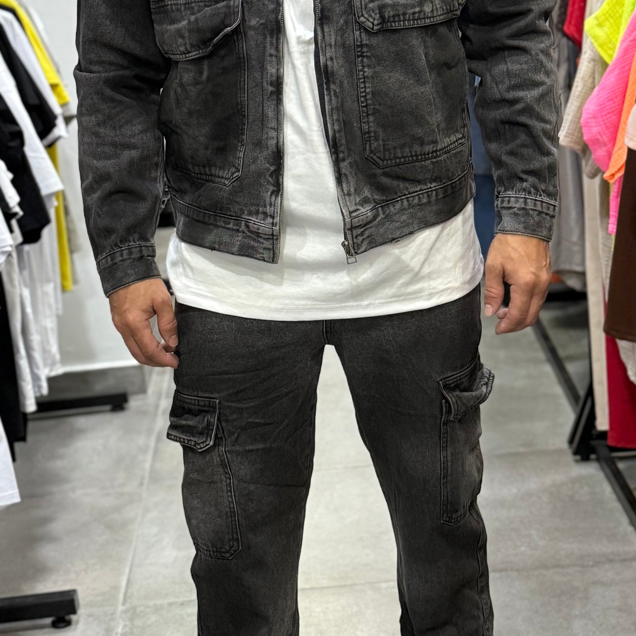 Conjunto vaquero ancho bolsillos