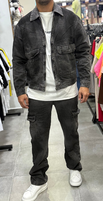 Conjunto vaquero ancho bolsillos