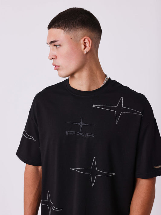 Camiseta negra brillo PROJECTXPARIS
