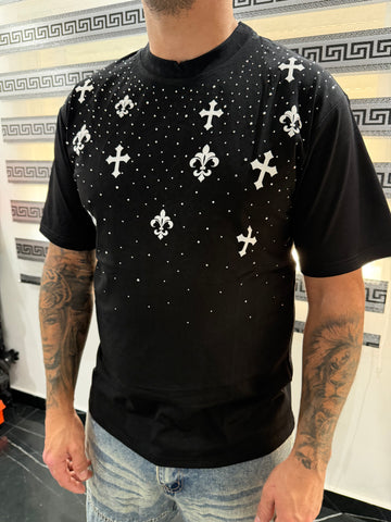 Camiseta brillos cruz