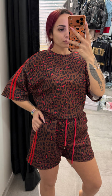 Conjunto corto leopardo