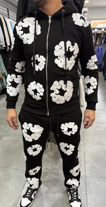 Chandal flores cremallera ancho