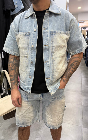 Conjunto vaquero cris desgastado