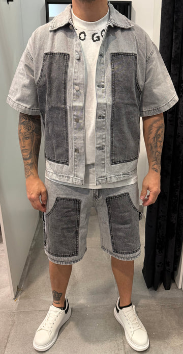 Conjunto vaquero corto bicolor