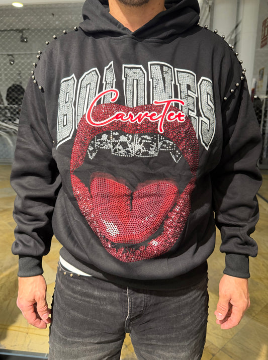 Sudadera brillo lengua