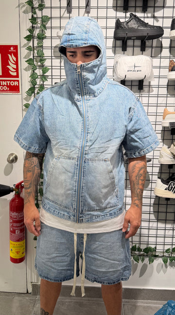 Conjunto vaquero capucha