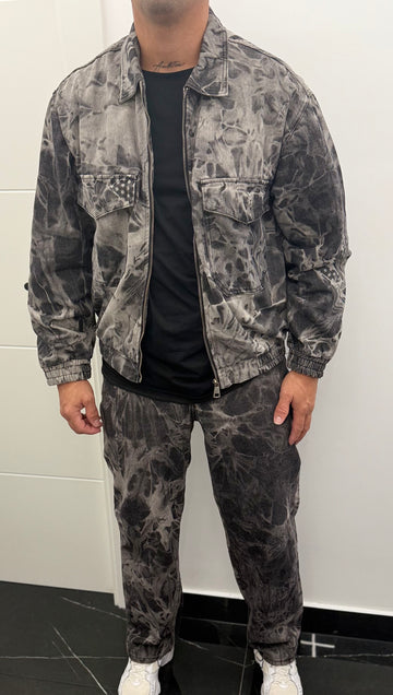 Conjunto vaquero desgastado largo