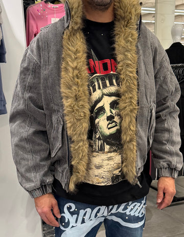 Chaqueta vaquera de pelos