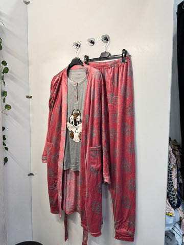 Pijama ardilla 3 piezas