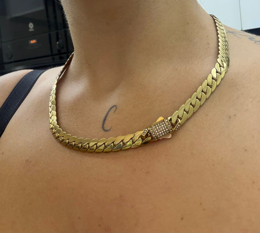 Collar cubana plana 8mm 45cm