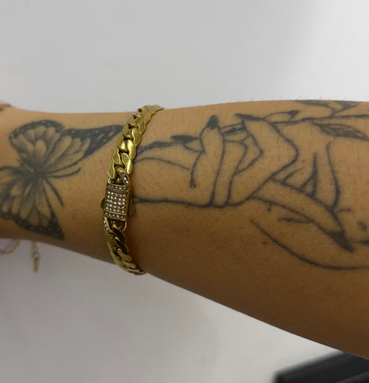 Pulsera cubana plana 8mm